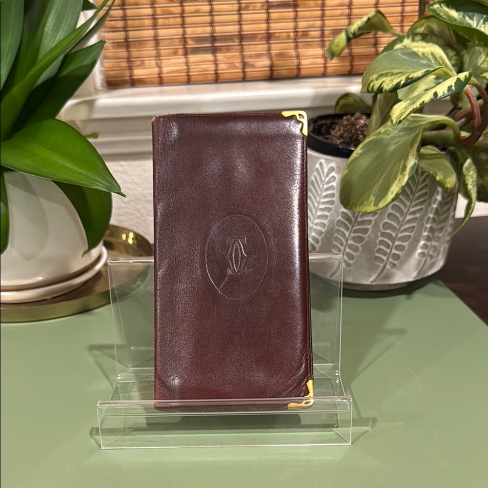 Cartier Leather Wallet with Gold Accents